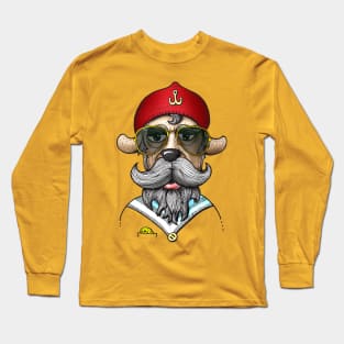 Hipster dog with sunglasses Long Sleeve T-Shirt